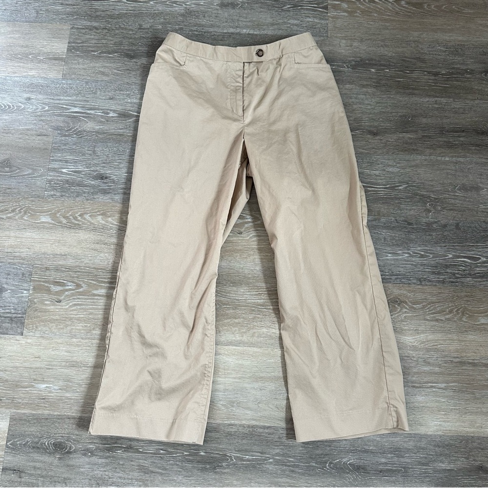 2003 Y2K Liz Lange business casual khaki maternity Capri pants Sz 10 NWT